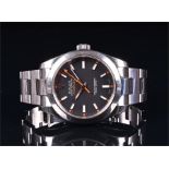 A Rolex Oyster Perpetual Milgauss stainless steel automatic wristwatch the black dial with