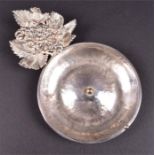 A silver wine taster by Michael Allen Bolton London 1993, the circular bowl with raised centre and