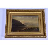 A 19th century landscape, signed E.Ringues (believed to be Belgian) a figure leads a pair of