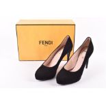 A pair of Fendi Decolte black ladies shoes size 40, in original box. CONDITION REPORT New and