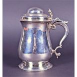 A George II ladies silver tankard London 1750 by Thomas Whipham, plain baluster form with domed