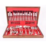 A large canteen of Kings Pattern silver plated flatware by Webber & Hill comprising a twelve place