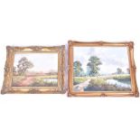 Two mid to late-20th century English landscapes both oil on canvas, larger signed 'Peter J.