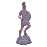 A decorative Victorian cast iron door stop in the form of a Roman soldier / centurion  with original