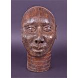 A mid 20th century bronze Ife Benin head Nigeria, hollow cast, 34 cm high.