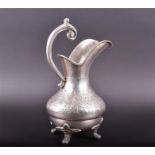 A large Portuguese silver milk jug of heavy gauge Porto, .925 standard, 20th century, baluster