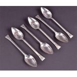 A set of six good quality George V silver teaspoons  1934 and 1935, by Cooper Brothers & Sons,
