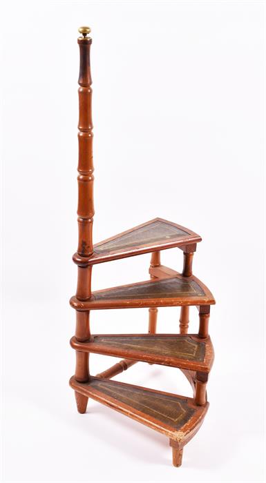 A reproduction set of library steps of spiral form, 107cm high.