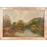 Robert Weir Allan (1852-1942) British Boulter's Lock, Maidenhead, oil on canvas, signed to lower