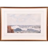 Henry Moore (1831-1895) British heavy coastal seas, watercolour, signed to lower right corner and