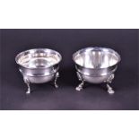 Two George V silver sugar bowls London 1917 and Birmingham 1919, indistinct maker's marks, each of