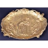 Attributed to Auguste Moreau, French (b1834 - d1917) a gilt metal (probably bronze) dish or panel