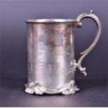 A Victorian silver mug  by John Angell II and George Angell, London 1849, with a chased decoration