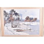 Pierre Jacob (20th century) French a winter scene, oil on canvas, signed to lower left corner, 49 cm