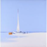 Henderson Cisz (born 1960) Brazilian  a boat sailing on a still ocean, oil on canvas, signed to