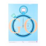 A London 2012 Paralympic Games poster entitled 'Go', by Michael Craig Martin, framed and glazed,