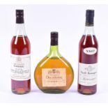 A bottle of mid 20th century Larressingle Vieil Armagnac VSOP 70cl, together with a bottle of Fine