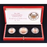 A cased 1986 United Kingdom Gold Proof coinage set comprising 22 ct Two Pounds (15.98 grams),