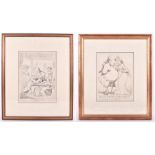 After Rowlandson (18th / 19th century) English two humorous prints, titled 'Miseries of Human
