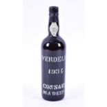 A bottle of 1934 Cossart Gordan Verdelho Madeira Wine sealed capsule, label numbered E-315082.