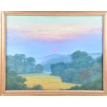 Outram (20th century) a peaceful county landscape at sunset, signed and dated 81, together with a