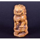 A 19th century Qing period Chinese carved ivory seal  modelled as a lion, 10.5 cm high.