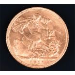 A George V gold full sovereign, 1911