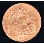 A George V gold full sovereign, 1913
