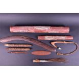 A quantity of Australian Aboriginal items collected in the 1960s, to include a boomerang,