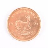 A 1974 South African Krugerrand.