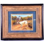 Early 20th century English School a scene of two pointers in sandy dunes, unsigned, framed, 11.5 x