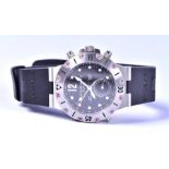 A Bulgari Scuba divers automatic stainless steel GMT wristwatch the black dial with oversized 12