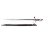 A Sword Bayonet  for Model 1890 Turkish Mauser Rifle with well preserved leather scabbard and