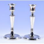 A pair of modern silver candlesticks Birmingham 1979, 20cm high, (weighted).