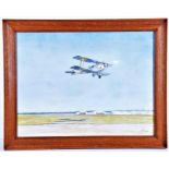 P McIntosh (20th century) British a watercolour of a De Havilland DH.82A Tiger Moth NZ892 taking