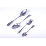 A George III Channel Islands silver fiddle pattern tablespoon by George Hamon, Jersey, together with