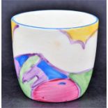 A Clarice Cliff Gibraltar pattern egg cup from the Fantasque range. 4 cm high.