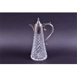 A Queen Elizabeth II silver-mounted clear-cut glass claret jug Birmingham, 1972 (maker's mark