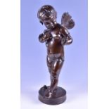 Theodore Ludwig Tholenaar (1848-1923) Dutch a large bronze model of a winged cherub, standing