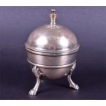 A Victorian silver egg coddler London 1897 by Henry Bourne, of circular form with finial knop,