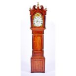 An 18th century oak and mahogany long case clock by Allen of Wantage, with painted dial,