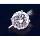 An impressive 18ct white gold and solitaire diamond ring the round brilliant-cut diamonds of