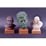 Three 20th century reproduction busts of world leaders to include Churchill, 24 cm high, Lenin, 24