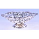 A Victorian silver pierced pedestal bowl Birmingham 1899 by William Hutton & Sons, 30.5cm