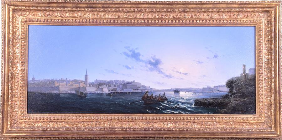 Luigi Maria Galea (1847-1917) Italian a pair of Valetta Harbour scenes, depicting a small sailing - Image 2 of 5