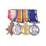 A WWI Royal Navy Long Service & Good Conduct medal group to 210854 Able seaman Edward Ball HMS