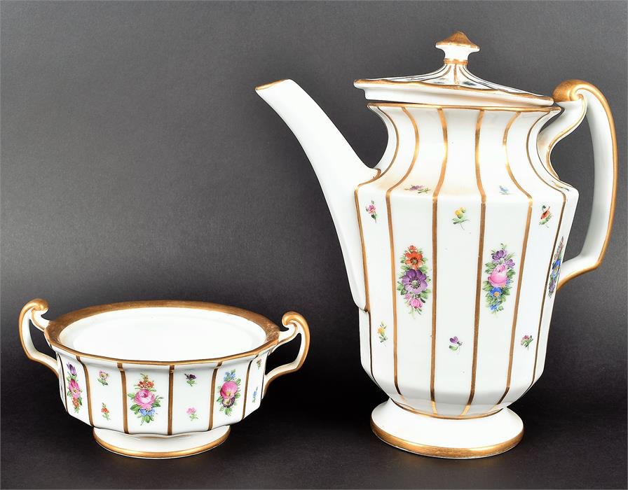 A Royal Copenhagen part coffee service in the Henriette pattern number 444, to include a coffee pot, - Image 11 of 13