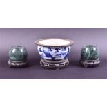A 19th century Chinese porcelain blue and white bowl painted with a rural landscape scene, with a