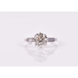 A round brilliant-cut diamond ring the central stone of approximately 1.80 carats, approximate
