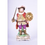 A late 18th century Derby porcelain figural study of the actor Tony Quinn as Falstaff on a